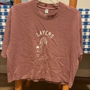 Los Angeles Apparel cropped graphic tee one size